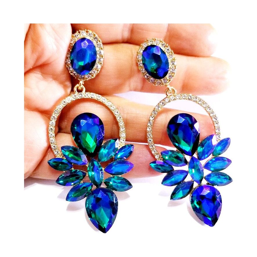 Blue Elegant Dangle Earrings