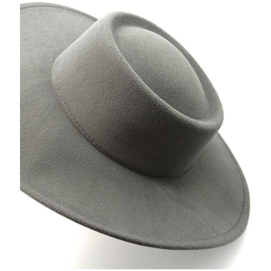 Slate Gray Vintage Classic Boater Hat