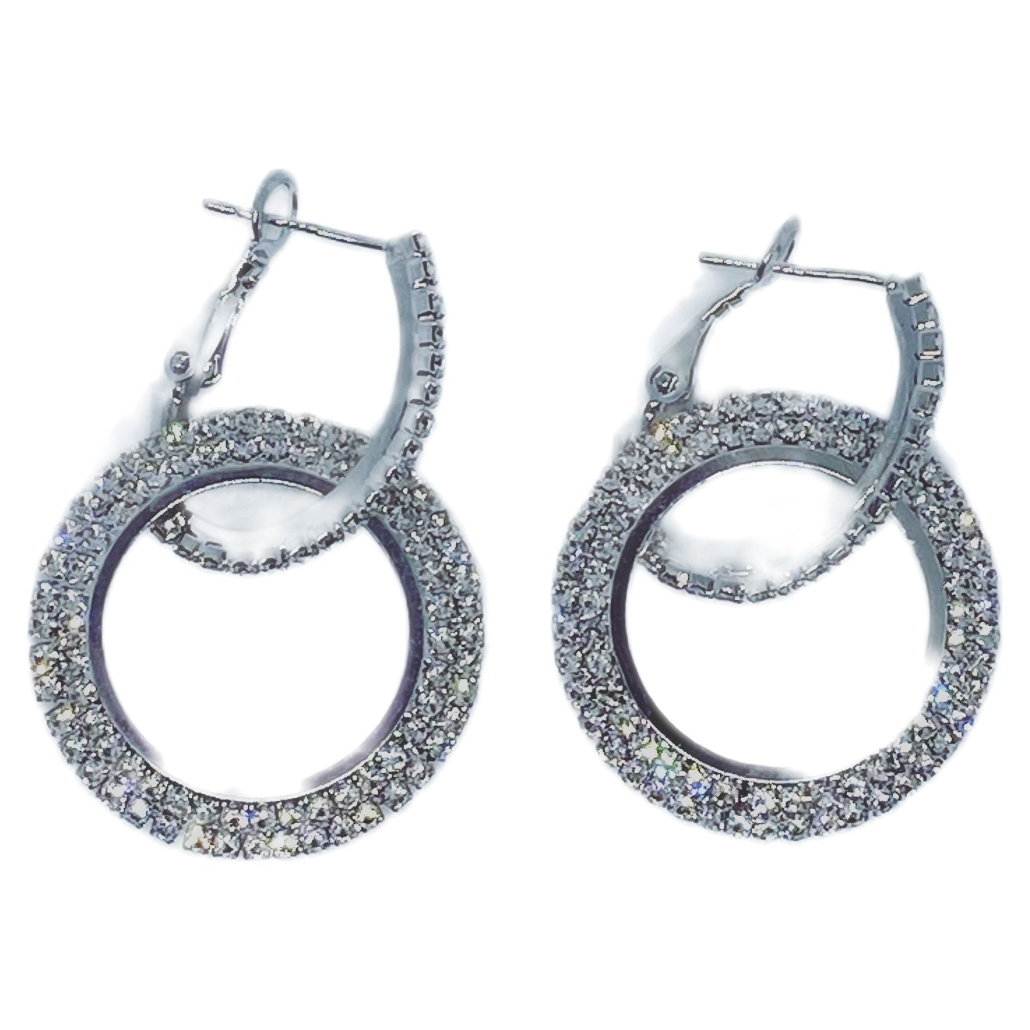 Gray Elegant Double Hoop Circle Earring