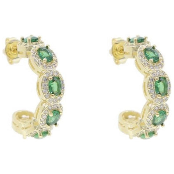 Light Gray Emerald Cubic Zirconia Earrings